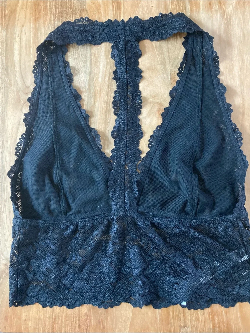 Free People Black Lace Halter Bralette
